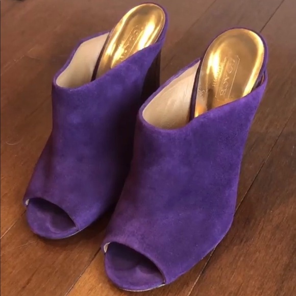 Coach Purple Suede Heels - Picture 1 of 1